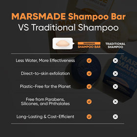 MARS MADE Castor Oil Shampoo Bar displayed in a soap net
