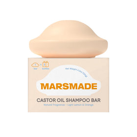 MARS MADE Castor Oil Shampoo Bar front view with packaging