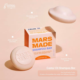 MARS MADE Castor Oil Shampoo Bar in a lifestyle setting