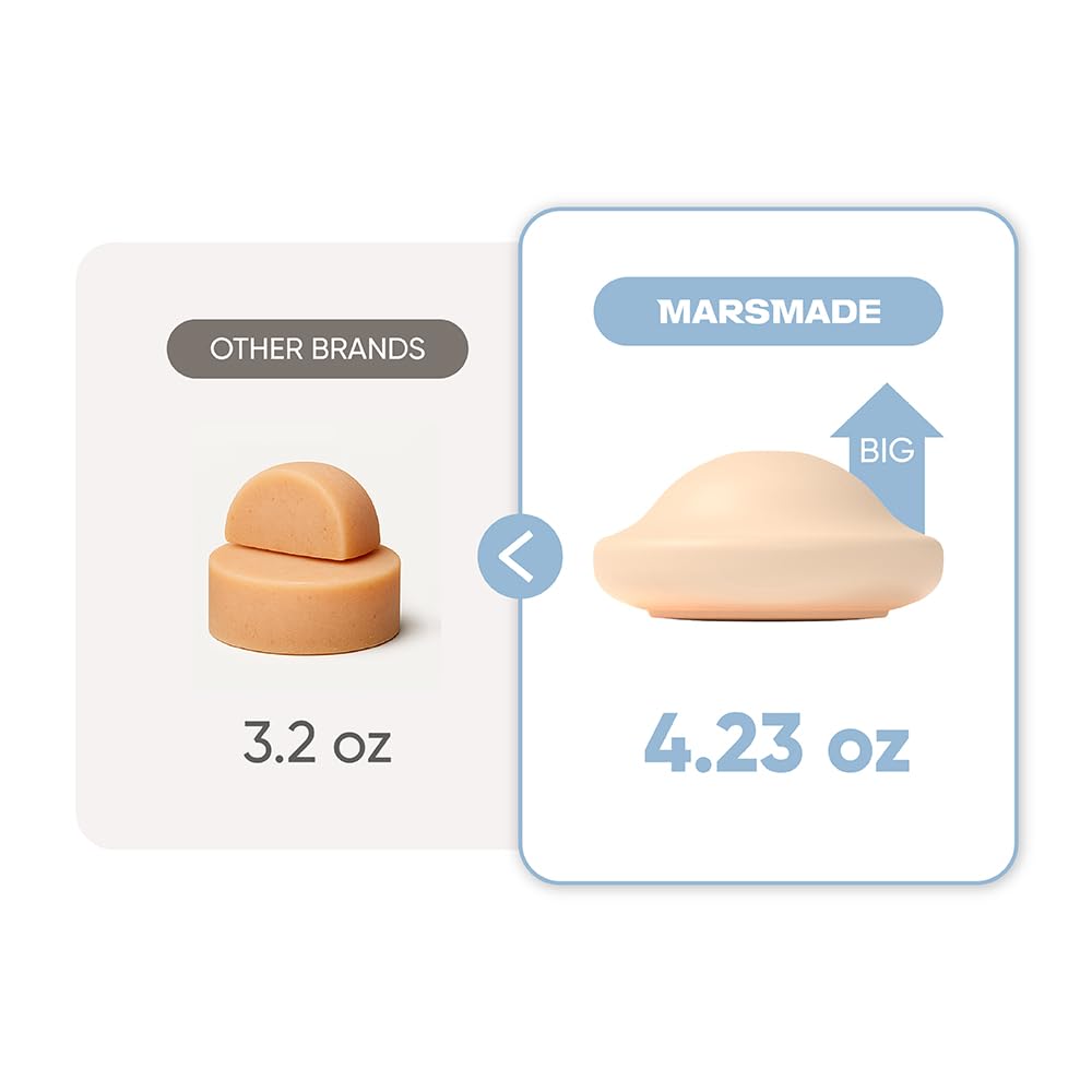 MARS MADE Castor Oil Shampoo Bar showing usage in the shower