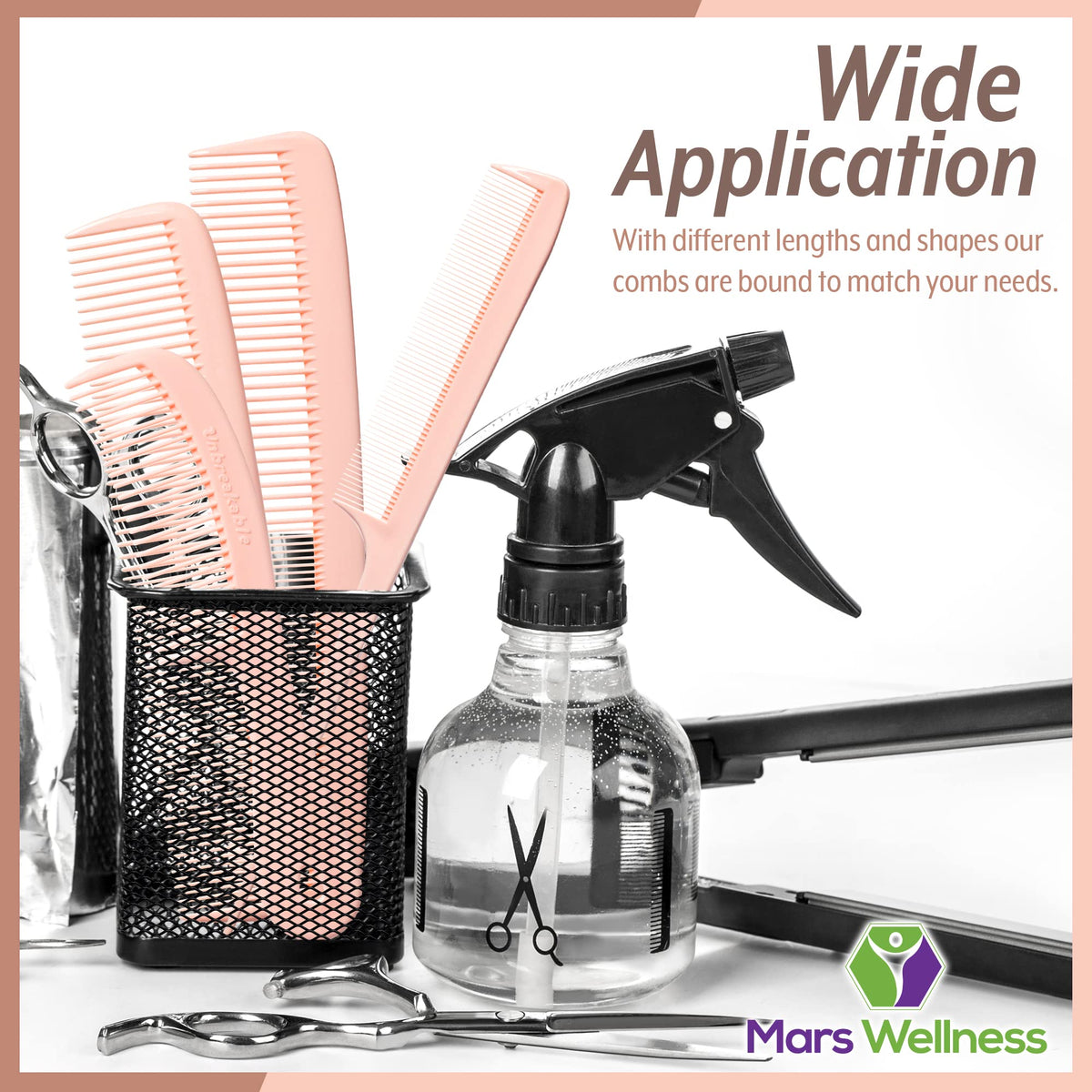 MARS WELLNESS 4 Piece Comb Set displayed on a flat surface