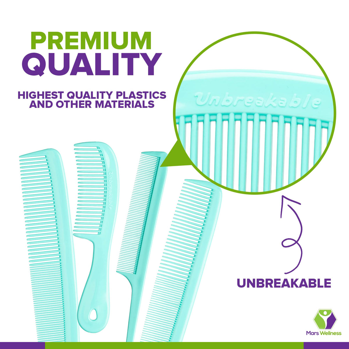 MARS WELLNESS 6-inch Handle Styling comb close-up