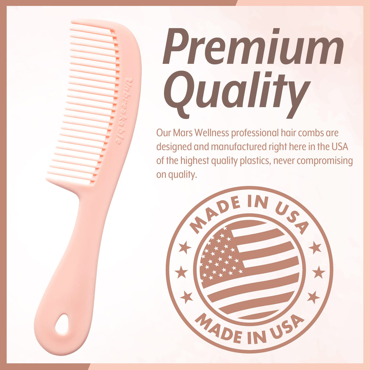 MARS WELLNESS 8” Dresser Comb with fine teeth