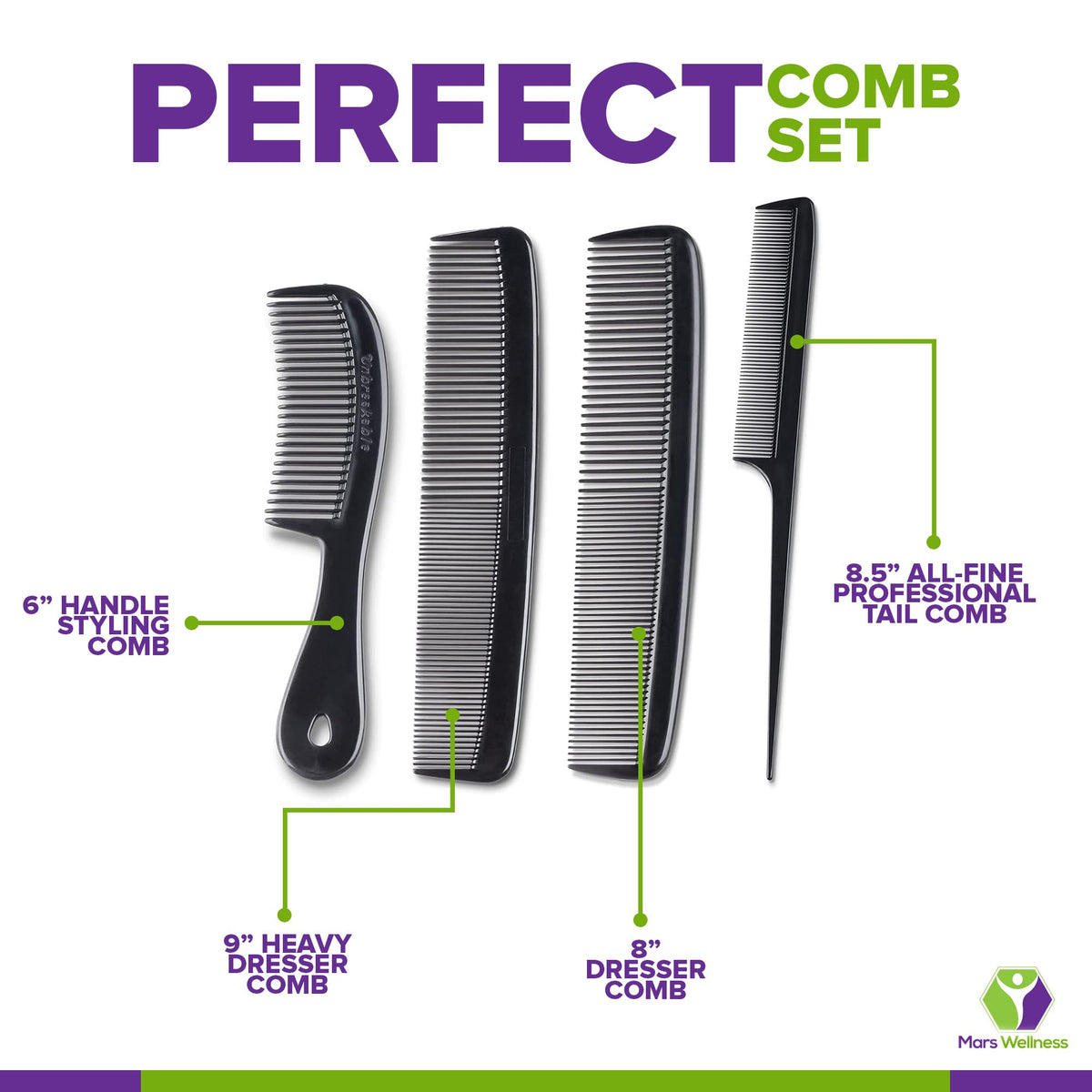 MARS WELLNESS 8 inch Dresser comb on a flat surface