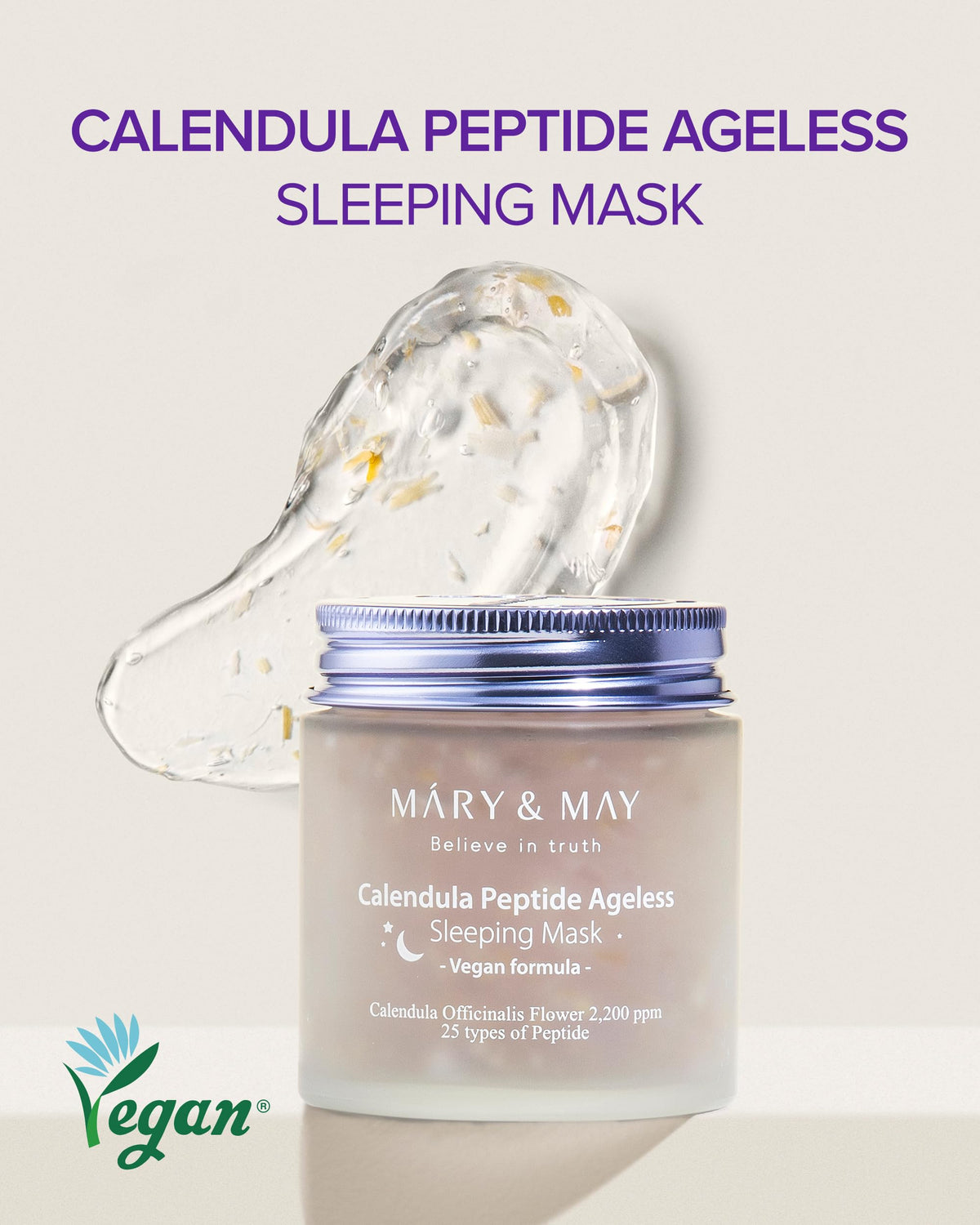 Mary&May Vegan Calendula Peptide Overnight Gel Mask packaging