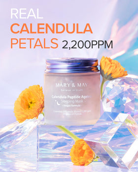 Mary&May Vegan Calendula Peptide Overnight Gel Mask texture close-up