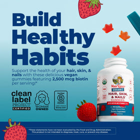 MARYRUTH'S Organic Hair Skin and Nail Vitamins gummies close-up