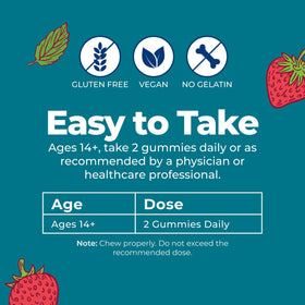 MARYRUTH'S Organic Hair Skin and Nail Vitamins gummies with fresh strawberries