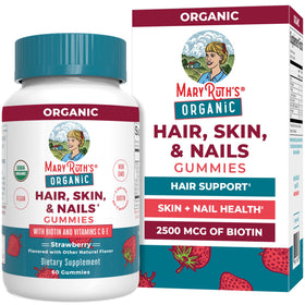MARYRUTH'S Organic Hair Skin and Nail Vitamins gummy bottle front view