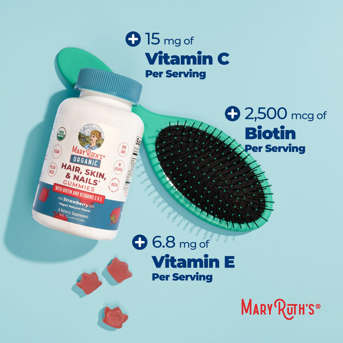 MARYRUTH'S Organic Hair Skin and Nail Vitamins nutritional information