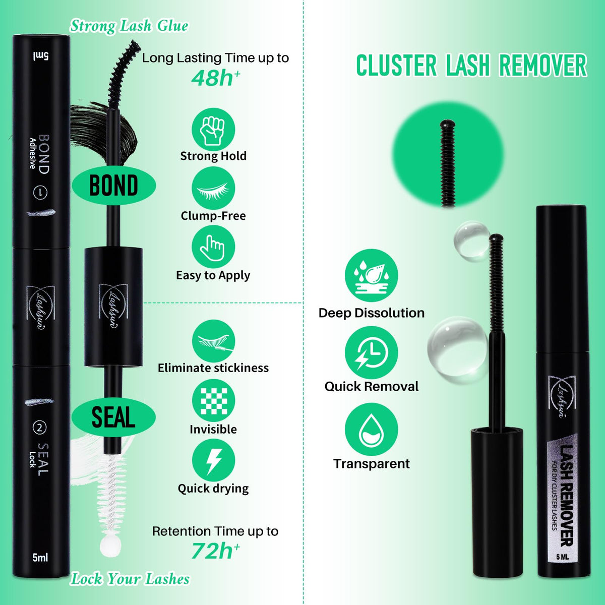 Mascara brush from LASHSUN Lash Clusters Kit