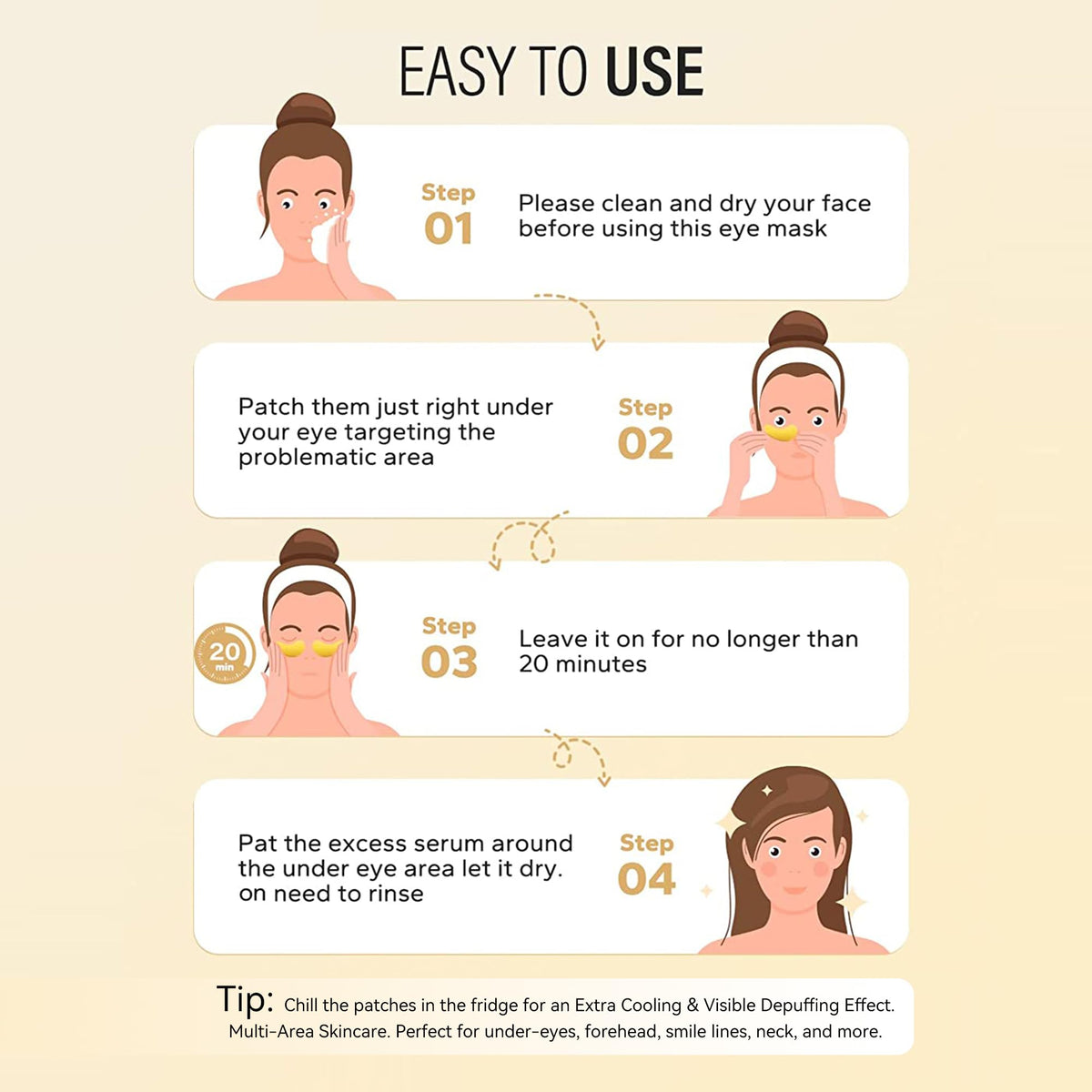 Maskiss 24k Gold Under Eye Patches in use