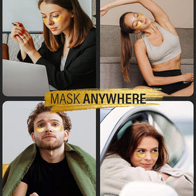 Maskiss 24k Gold Under Eye Patches on a bathroom counter