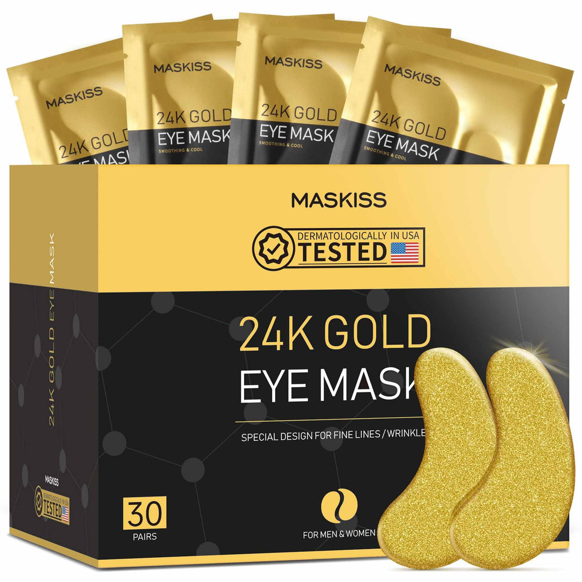 Maskiss 24k Gold Under Eye Patches packaging front view