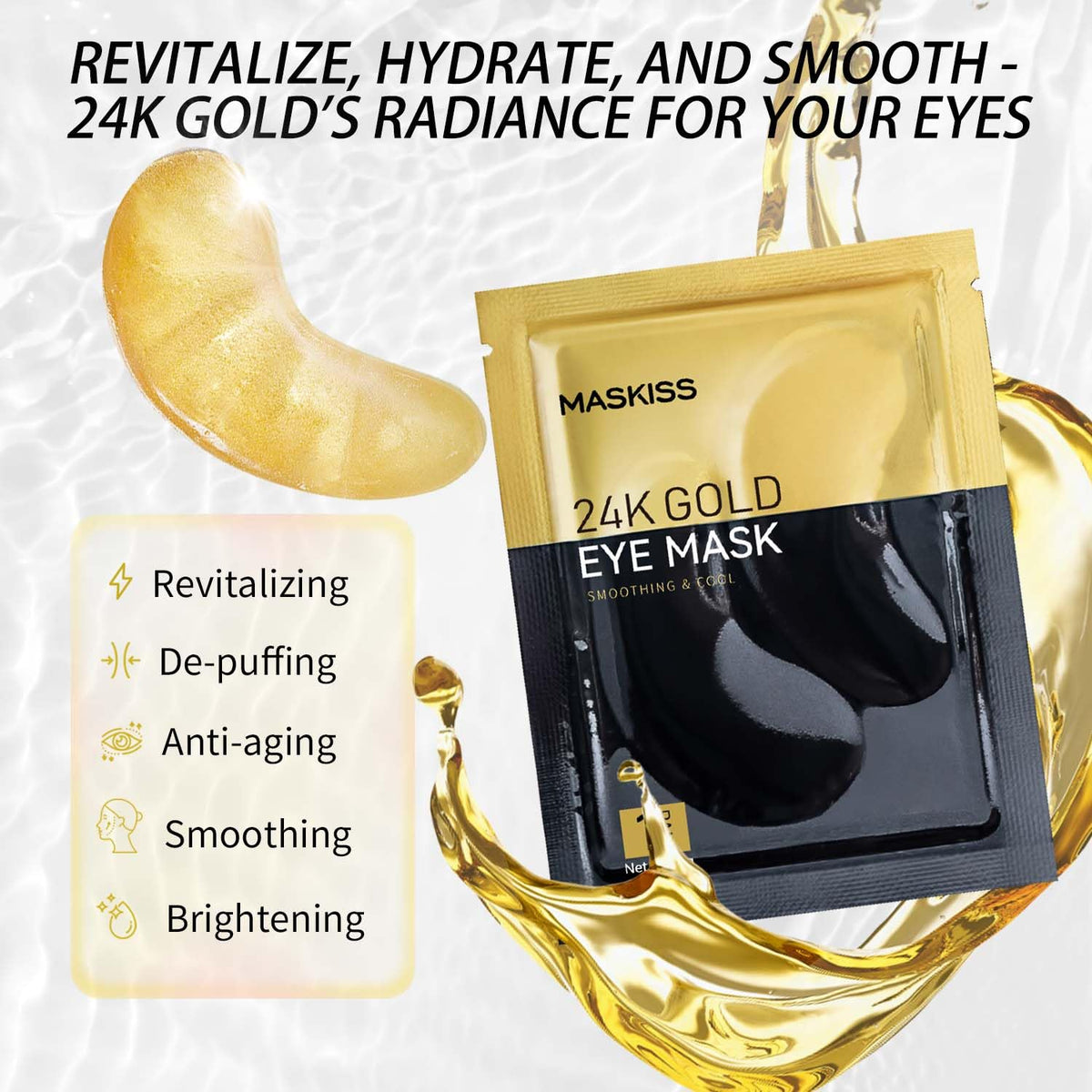 Maskiss eye patches with application instructions