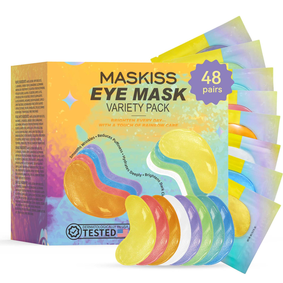 Maskiss Under Eye Patches Variety Pack with 8 colours front view