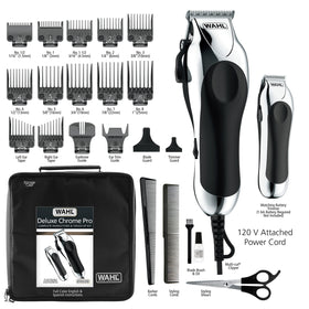 Matching chrome trimmer for detailing necklines and sideburns