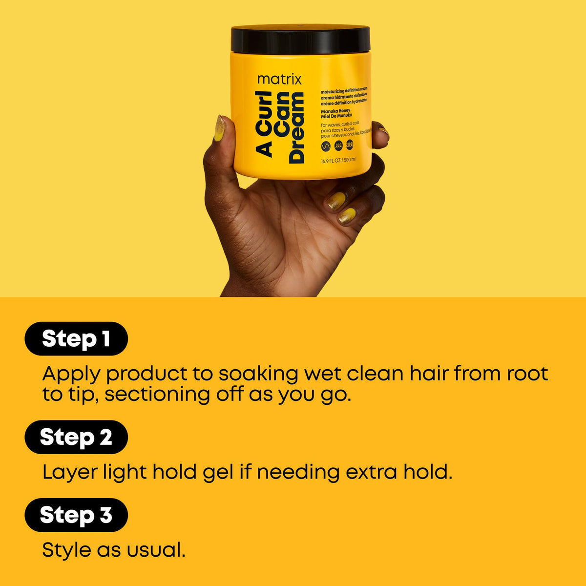 MATRIX A Curl Can Dream Leave-in Cream in use with curls