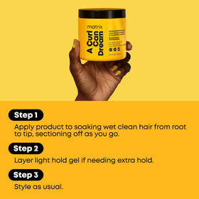 MATRIX A Curl Can Dream Leave-in Cream in use with curls