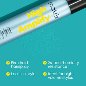 MATRIX High Amplify Hairspray in a lifestyle setting on a vanity