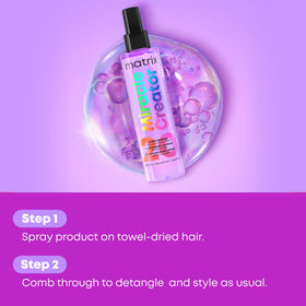 MATRIX Miracle Creator Leave-In Spray 6.8 Fl Oz on a bathroom shelf