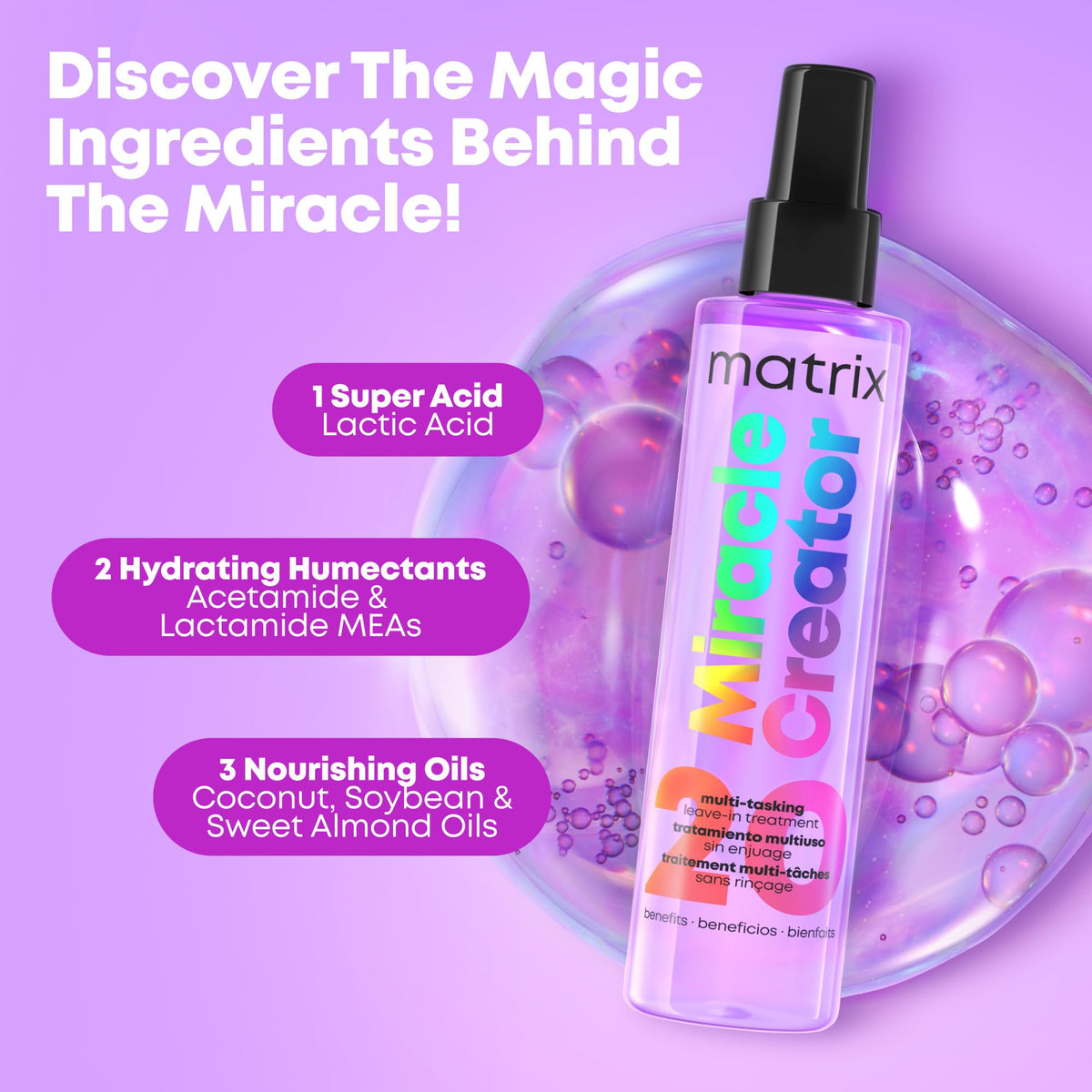 MATRIX Miracle Creator Leave-In Spray packaging details