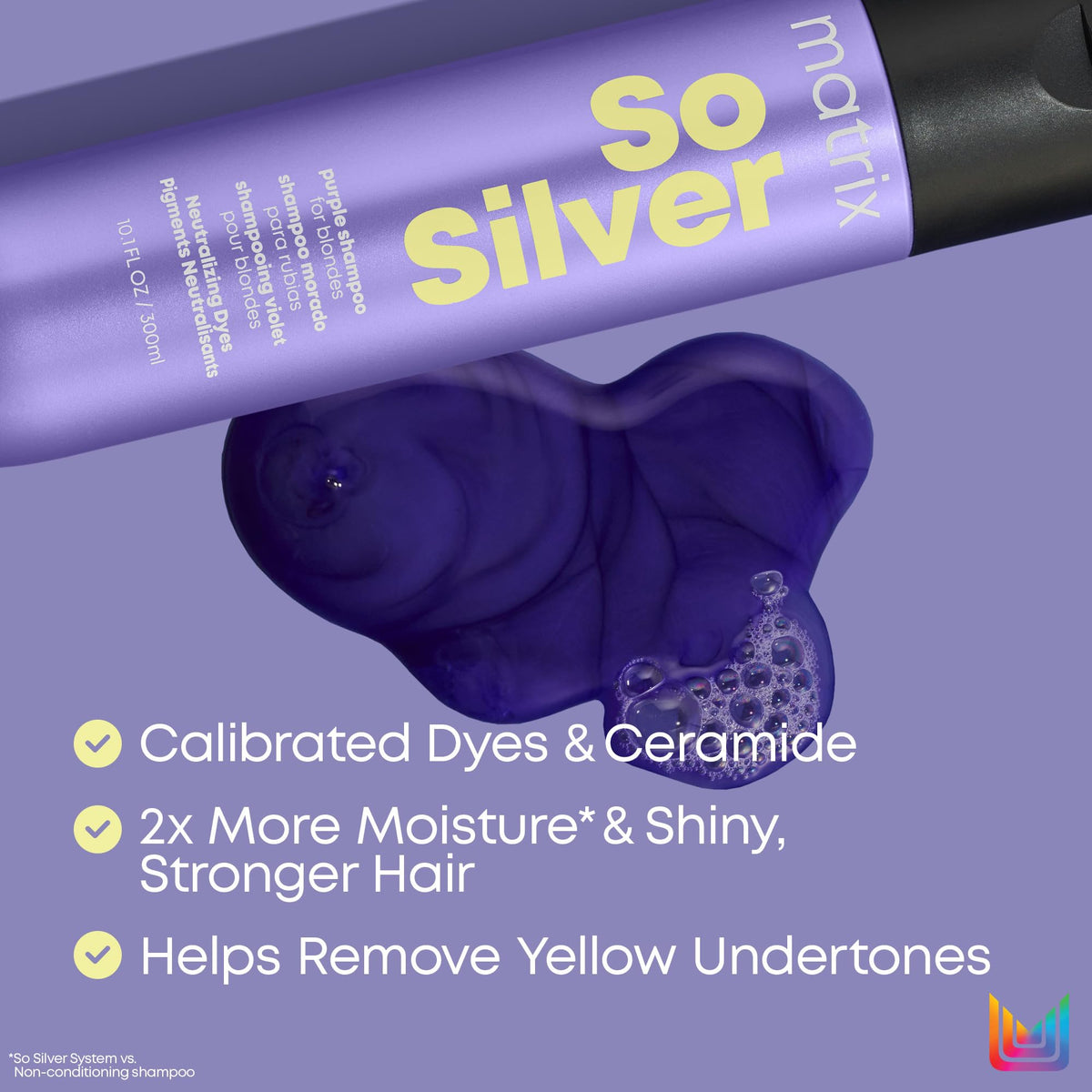 MATRIX So Silver Purple Shampoo application on wet hair