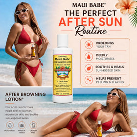 Maui Babe After Browning Lotion product details on packaging