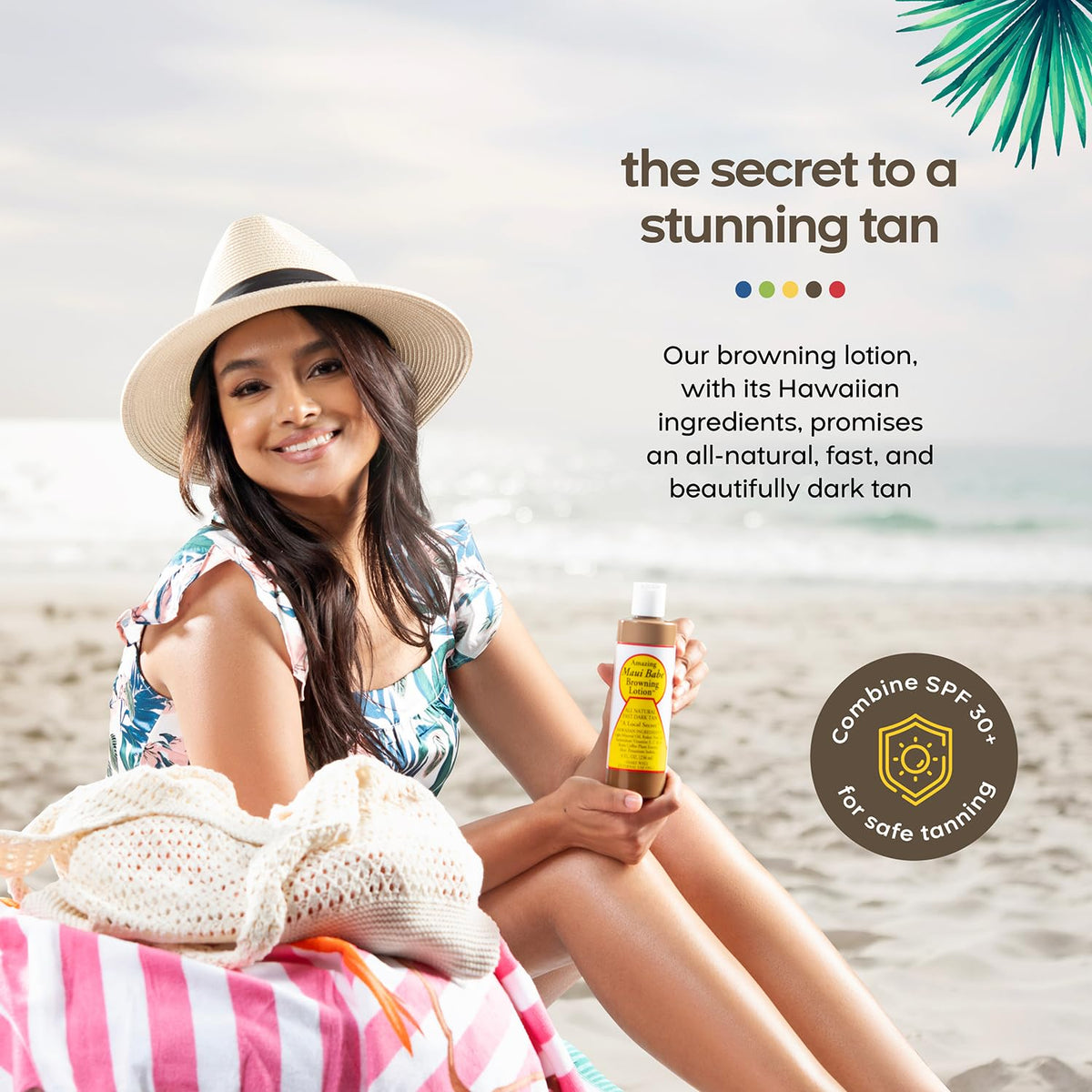 Maui Babe Browning Lotion application on skin