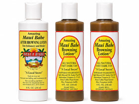 Maui Babe Tanning Pack with 2 Browning Lotions and 1 After Lotion front view