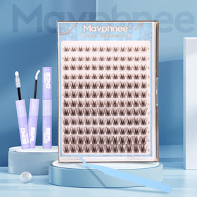 Mavphnee brown lash clusters in a lifestyle setting
