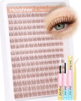 Mavphnee Brown Lash Clusters Kit packaging front view