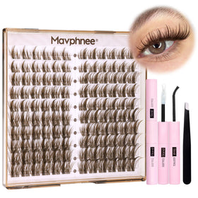Mavphnee Brown Lash Clusters Kit packaging front view