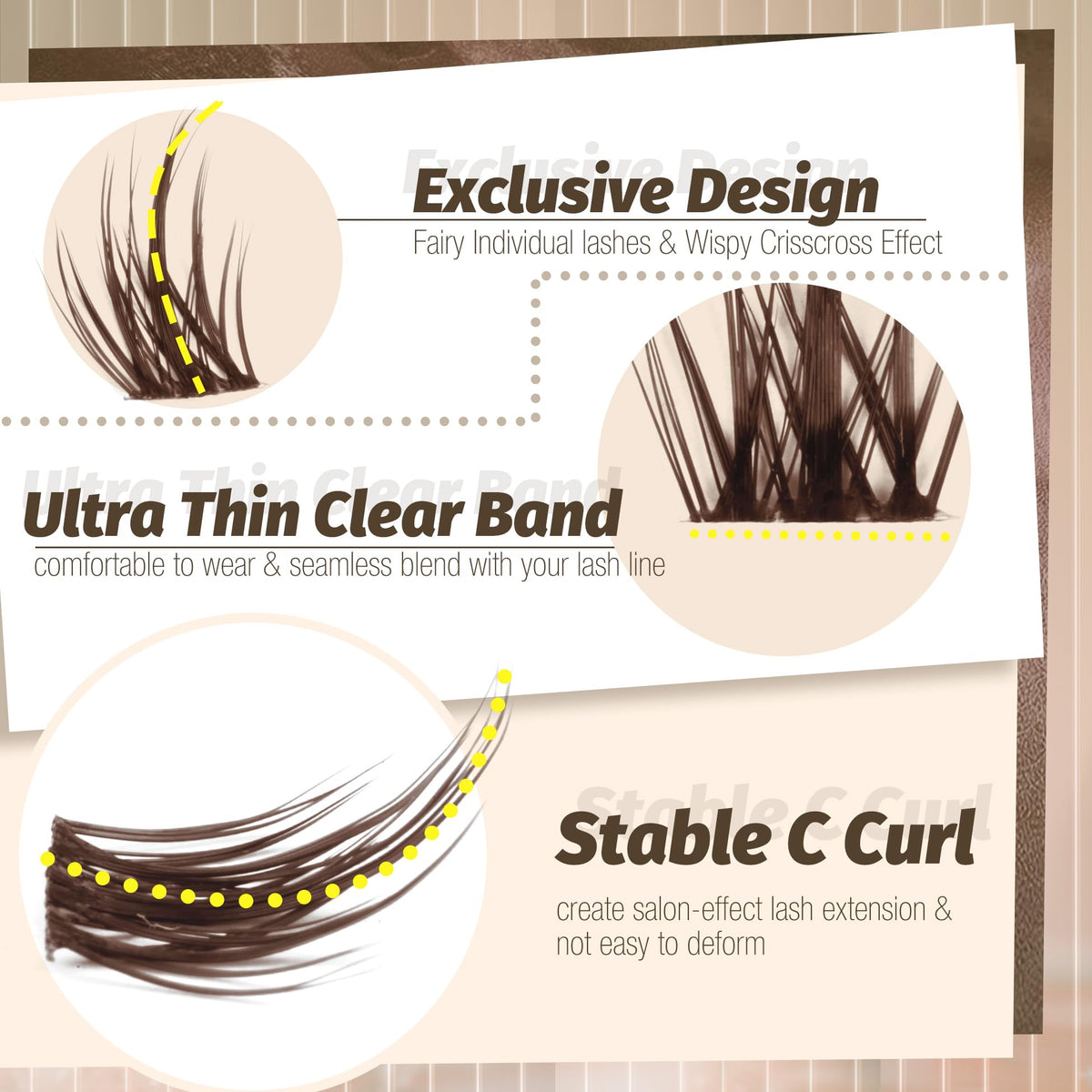 Mavphnee Brown Lash Clusters Kit packaging front view