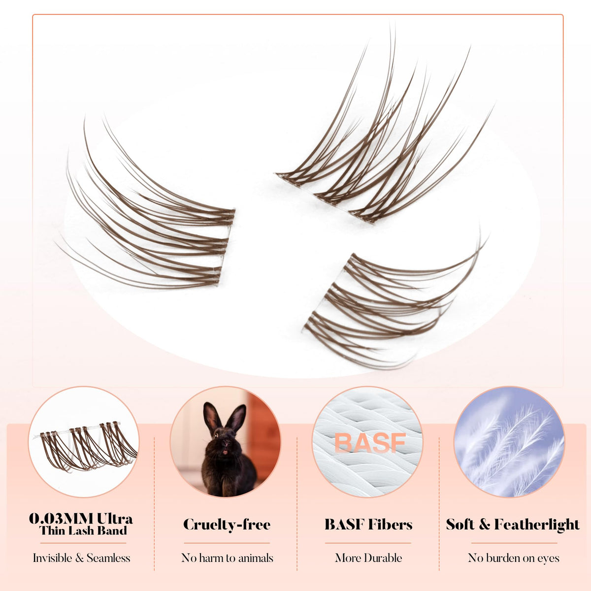 Mavphnee Brown Lash Clusters Kit showing clear lash glue