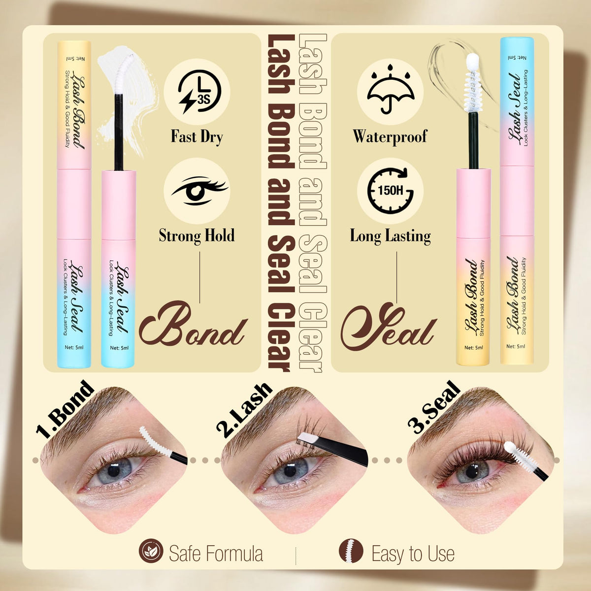 Mavphnee Brown Lash Clusters Kit side view