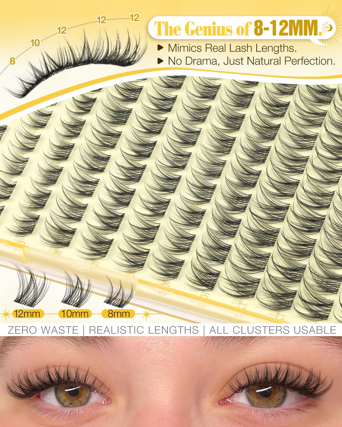 Mavphnee lash bond and seal applicator alongside lash clusters