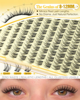Mavphnee lash bond and seal applicator alongside lash clusters