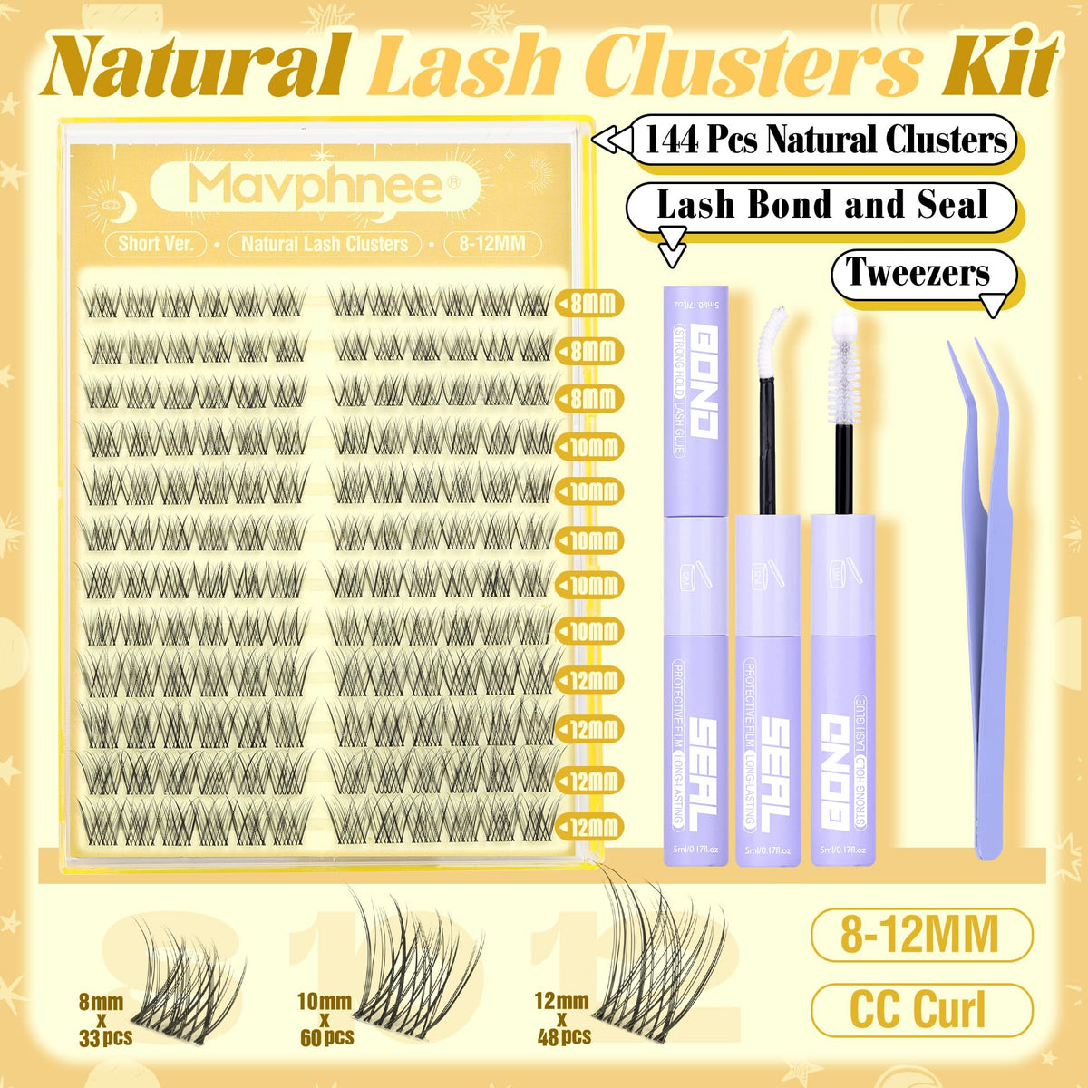 Mavphnee lash bond and seal bottle with applicator