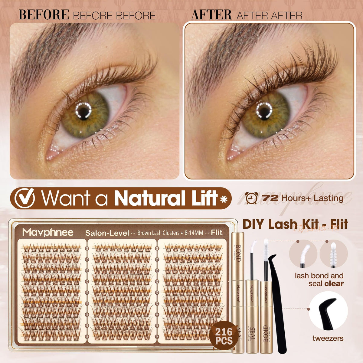 Mavphnee lash bond and seal for secure application