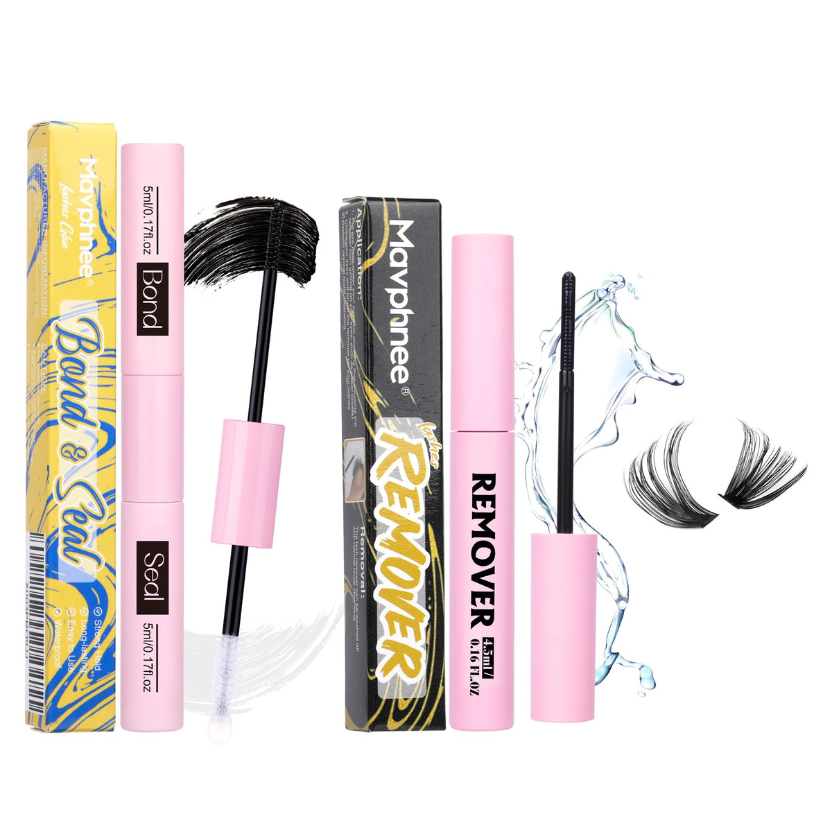 Mavphnee Lash Bond and Seal Kit front view with lash glue and remover