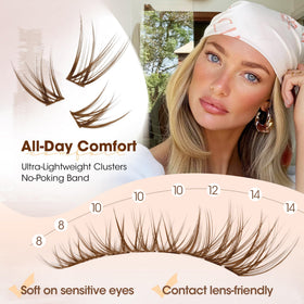 Mavphnee lash clusters applied for a natural look