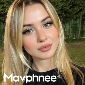 Mavphnee lash clusters applied on model's eyes