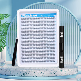 Mavphnee lash clusters arranged neatly in kit