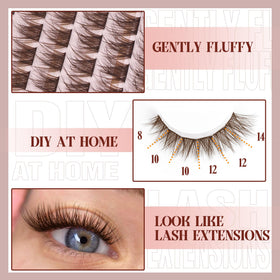 Mavphnee lash clusters in different lengths arranged neatly