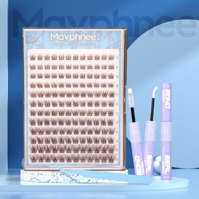 Mavphnee lash clusters kit components laid out