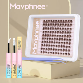 Mavphnee lash clusters kit contents displayed