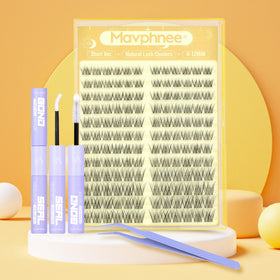 Mavphnee lash clusters kit contents laid out