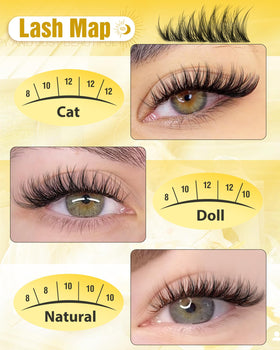 Mavphnee lash clusters showing the soft, feathery texture