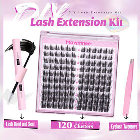 Mavphnee lash clusters with various lengths displayed